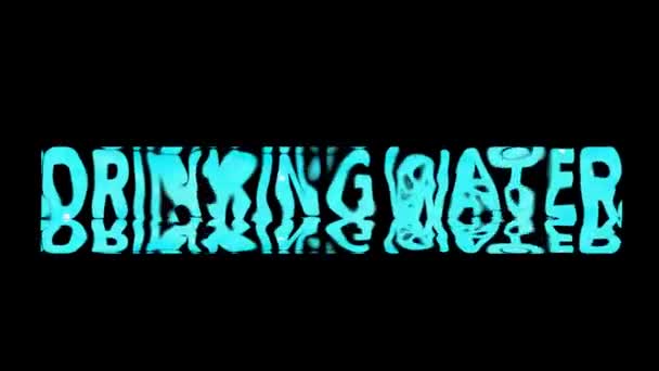 4 K reflectie zuiver water abstract spread mark en transformeren drinkwater hoofdletter tekst - Video