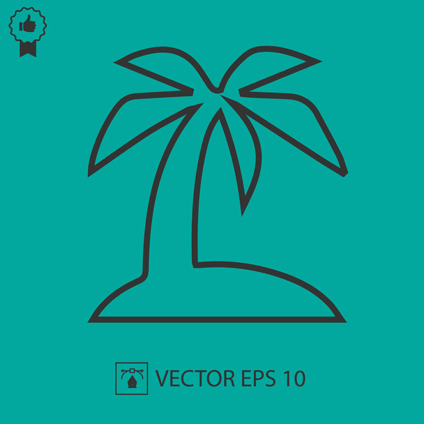 Hindistan cevizi palmiye ağacı vektör simgesi 10 birim. Yaz tatili basit siluet sembolü. - Vektör, Görsel