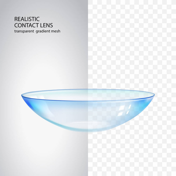 Lentille de contact transparente avec reflets. - Vecteur, image