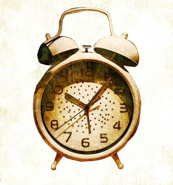 The dials of the old antique classic clocks on a vintage paper background - Photo, Image