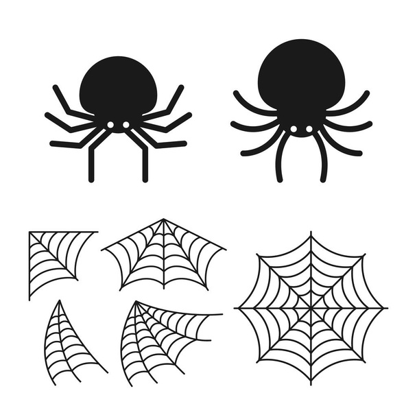 Örümcek ve Örümcek Ağı İllüstrasyon Koleksiyonu, Simge, Vektör ve Görüntü. - Vektör, Görsel