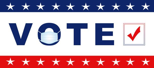 2020 Stany Zjednoczone Ameryki Prezydencki transparent wyborczy z Gwiazdami Patriotycznymi.Ilustracja - Zdjęcie, obraz