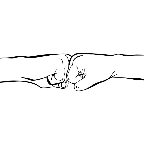 Two clenched fists bumping together - Vector, imagen