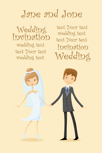 Cartoon-Hochzeitsbild - Vektor, Bild