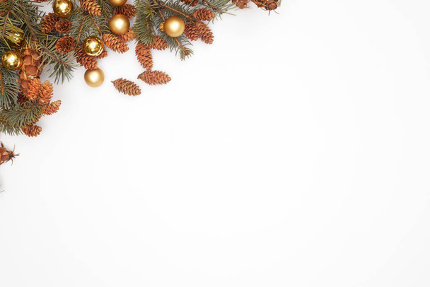 concept, christmas layout 2021 on white background isolate, flatley, copy space - Fotó, kép