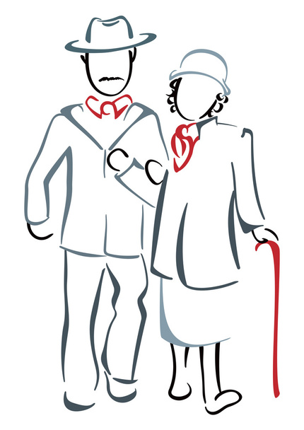 Senior couple - Вектор,изображение