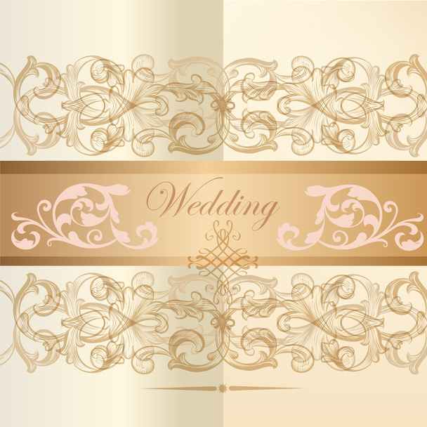 Wedding invitation card in classic style - Vettoriali, immagini
