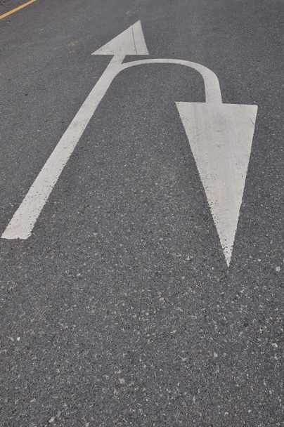 Turn arrow on the road - Photo, Image