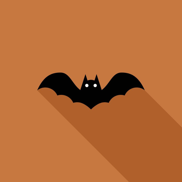 Icona di pipistrello di Halloween con occhi luminosi, festa di Halloween. Icona isolata. Illustrazione vettoriale in stile piatto. - Vettoriali, immagini