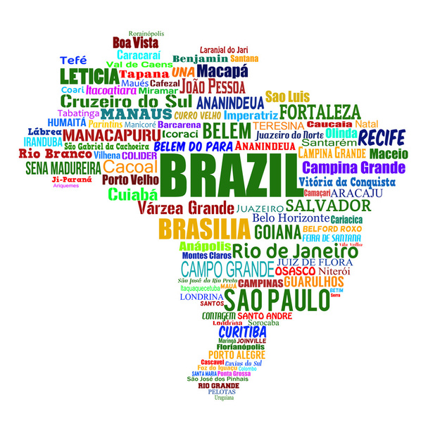 Βραζιλία Χάρτης - Διάνυσμα, εικόνα