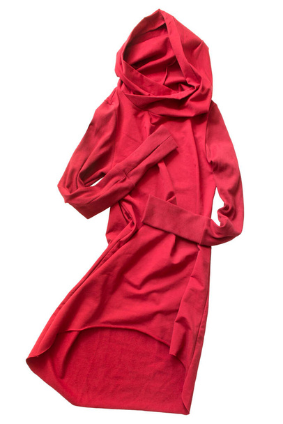 Red crumpled hoody sport dress isolated over white - Foto, immagini