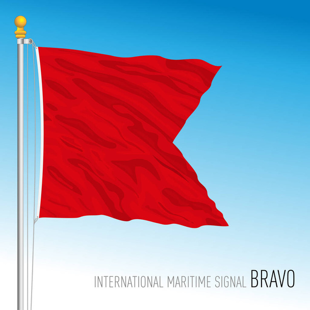 Браво Прапор, міжнародний морський сигнал, векторна ілюстрація - Вектор, зображення