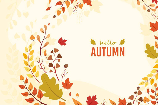 Handgetekende herfst achtergrond met elegante stijl - Vector, afbeelding