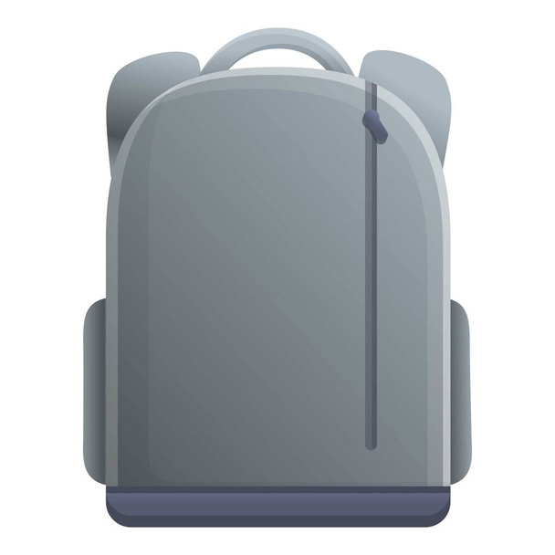 School laptop backpack icon, cartoon style - Vector, Imagen