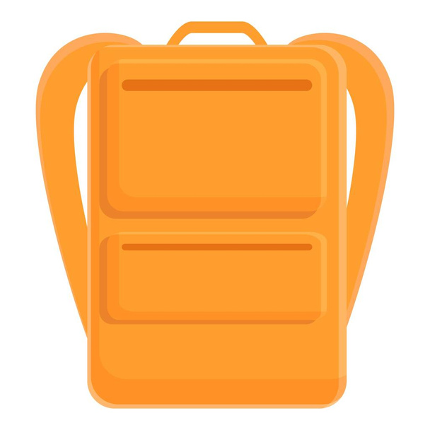 Orange laptop backpack icon, cartoon style - Vector, Imagen