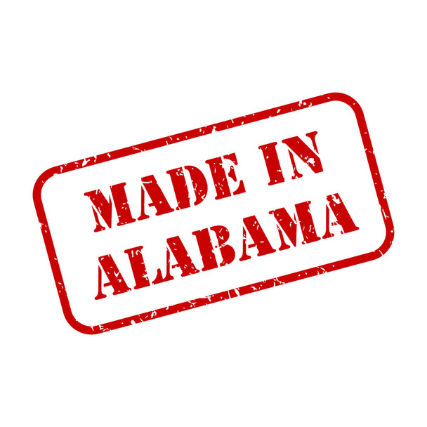 Hergestellt in Alabama State Schild im Gummistempel-Stil Vektor - Vektor, Bild