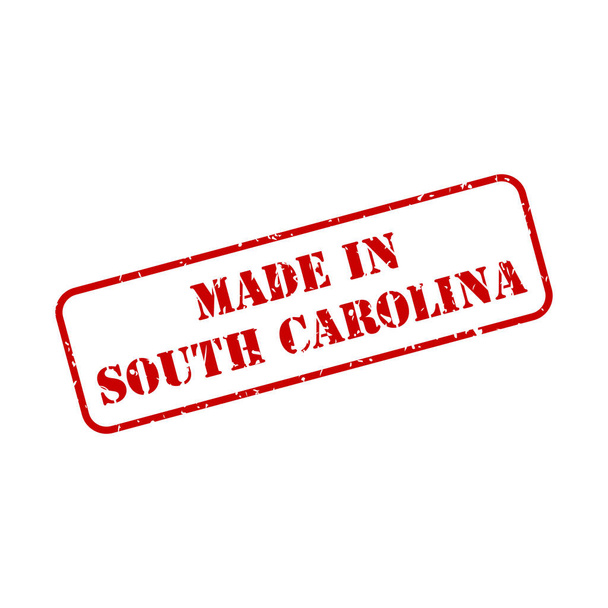 Hergestellt in South Carolina State Schild im Gummistempel-Stil Vektor - Vektor, Bild