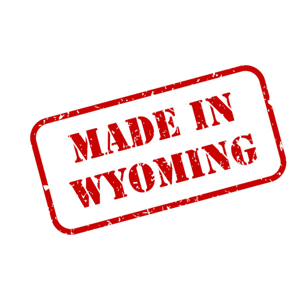 Hergestellt in Wyoming State Zeichen im Gummistempel Stil Vektor - Vektor, Bild