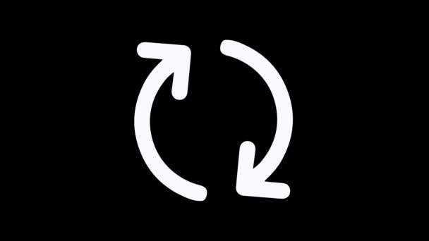 Simple Reciclar animación icono. Botón de actualización. Canal alfa, 4K - Metraje, vídeo