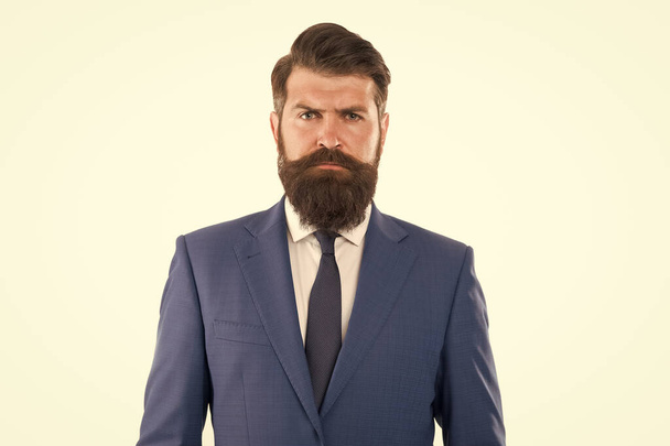 Handsome young businessman. Business Suits for Men. male fashion model posing. Handsome brunette model with beard and moustache. Business man portrait. Perfect suit. bearded man in expensive suit - Photo, Image