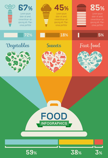 Food Infographic Template. - ベクター画像