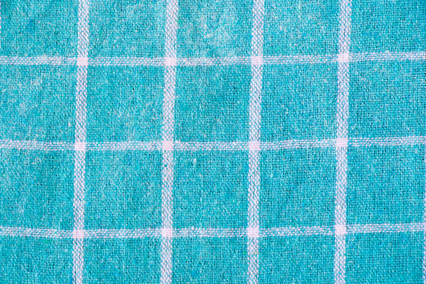 paño azul con líneas blancas fondo y textura - Foto, Imagen