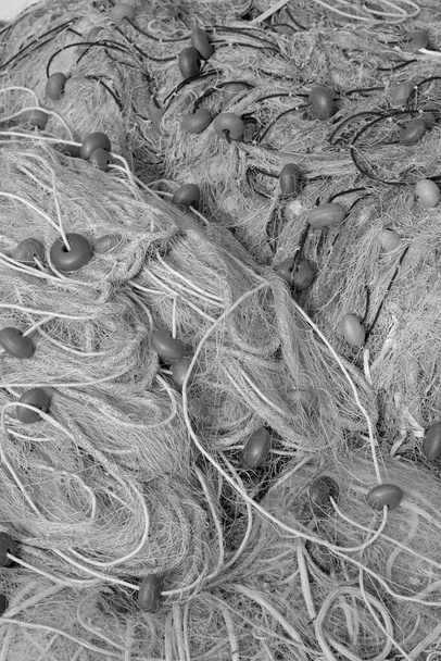 Italy, Sicily, Marina di Ragusa (Ragusa Province), fishing nets in the port - Photo, Image