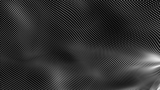 Dot weiße schwarze Welle Technologie Textur Hintergrund. Abstraktes digitales Konzept für Big Data. 3D-Darstellung. - Foto, Bild