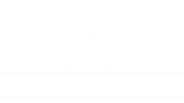 Černá čára Vojenský džíp ikona izolované na bílém pozadí. Grafická animace pohybu videa 4K - Záběry, video