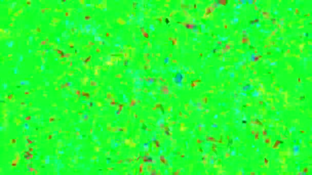 Разноцветный взрыв линии конфетти на зеленом экране - Кадры, видео