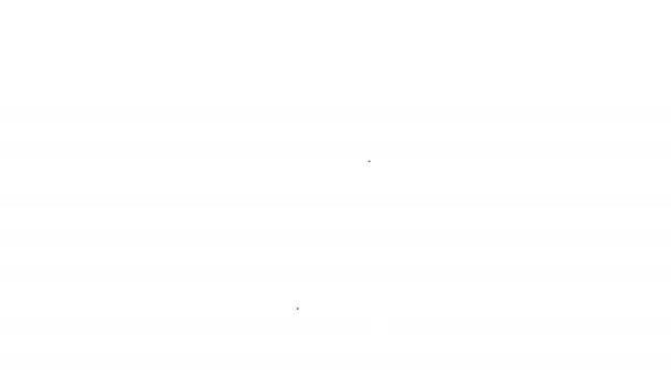 Черная линия гроба с христианским крестом икона изолированы на белом фоне. Счастливого Хэллоуина. Видеографическая анимация 4K - Кадры, видео