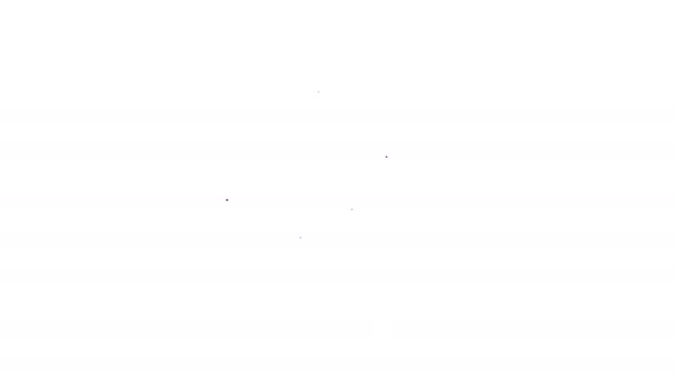 Línea negra Icono de brújula aislado sobre fondo blanco. Windrose símbolo de navegación. Signo de rosa de viento. Animación gráfica de vídeo 4K - Metraje, vídeo
