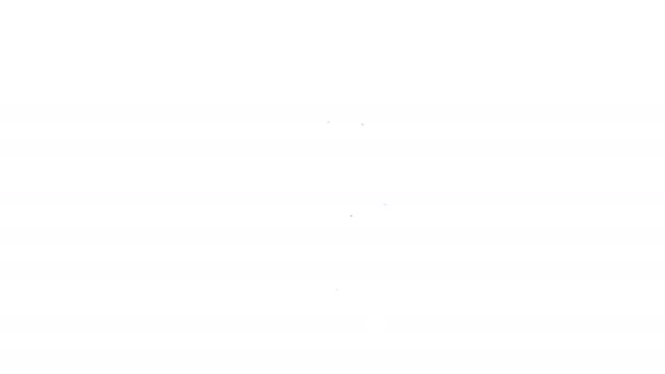 Černá čára Vojenský nůž ikona izolované na bílém pozadí. Grafická animace pohybu videa 4K - Záběry, video