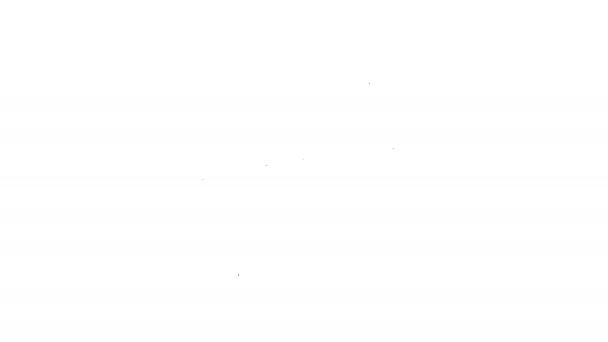 Černá čára Ikona dalekohledu izolovaná na bílém pozadí. Vědecký nástroj. Vzdělávací a astronomický prvek, dalekohled a studijní hvězdy. Grafická animace pohybu videa 4K - Záběry, video