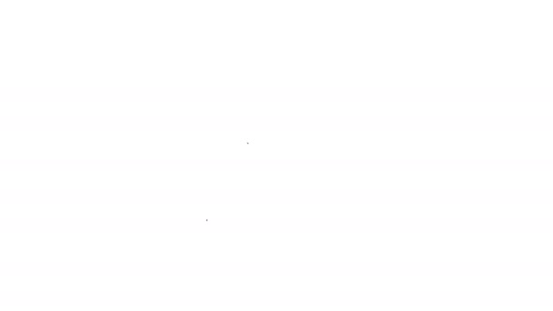 Linea nera icona coltellino svizzero isolato su sfondo bianco. Coltello multiutensile multiuso. Strumento multifunzionale. Animazione grafica 4K Video motion - Filmati, video