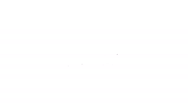 Musta viiva Gmo tutkimus kana kuvaketta eristetty valkoisella pohjalla. Ruisku pistetään kanaan. 4K Video motion graafinen animaatio - Materiaali, video