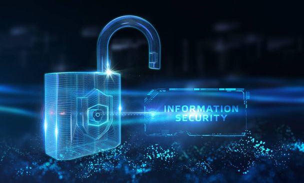 Кібербезпека Концепція захисту даних бізнес-захисту конфіденційності. Інформаційна безпека  - Фото, зображення