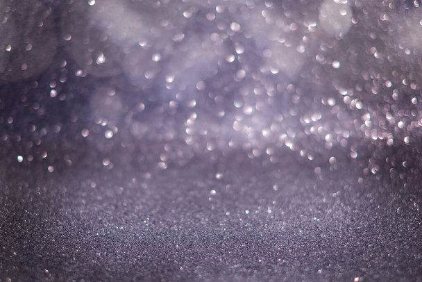 Glitter vintage lights background. lilac, silver, purple. defocused. - Photo, Image