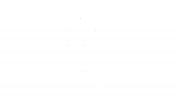 Icono de OGM de línea negra aislado sobre fondo blanco. Acrónimo de organismo modificado genéticamente. Modificación de alimentos de ADN. Animación gráfica de vídeo 4K - Imágenes, Vídeo