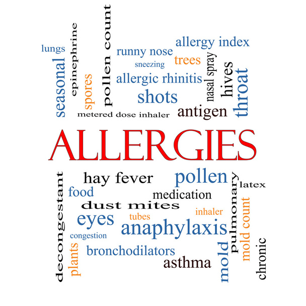allergia szót koncepció felhőben - Fotó, kép