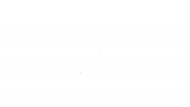 Línea negra Icono de cítricos modificados genéticamente aislado sobre fondo blanco. Naranja en un corte. Estilo de vida saludable. Fruta transgénica. Animación gráfica de vídeo 4K - Imágenes, Vídeo