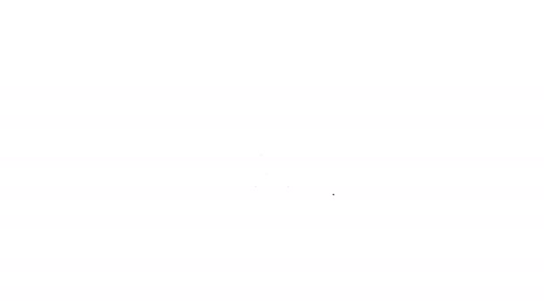 Icono de OGM de línea negra aislado sobre fondo blanco. Acrónimo de organismo modificado genéticamente. Modificación de alimentos de ADN. Animación gráfica de vídeo 4K - Metraje, vídeo
