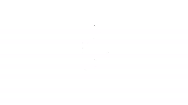 Czarna linia Stop GMO ikona izolowana na białym tle. Genetycznie zmodyfikowany akronim organizmu. Modyfikacja żywności Dna. 4K Animacja graficzna ruchu wideo - Materiał filmowy, wideo
