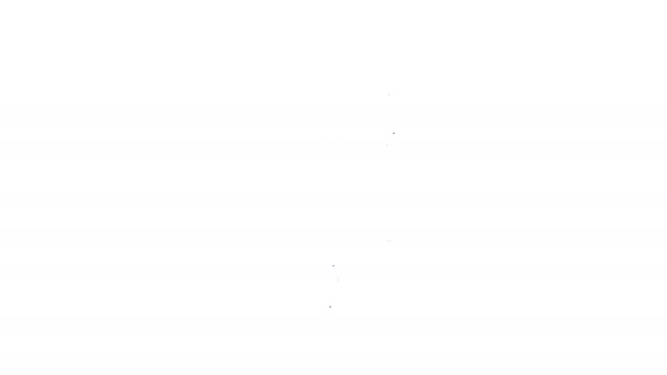 Línea negra Icono de carne genéticamente modificada aislado sobre fondo blanco. Jeringa inyectada a la carne. Animación gráfica de vídeo 4K - Metraje, vídeo