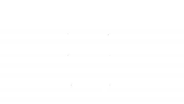 Linha preta Sketchbook ou ícone do álbum isolado no fundo branco. Animação gráfica em movimento de vídeo 4K - Filmagem, Vídeo