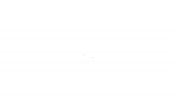 Černá čára Bayonet na ikonu pušky izolované na bílém pozadí. Grafická animace pohybu videa 4K - Záběry, video