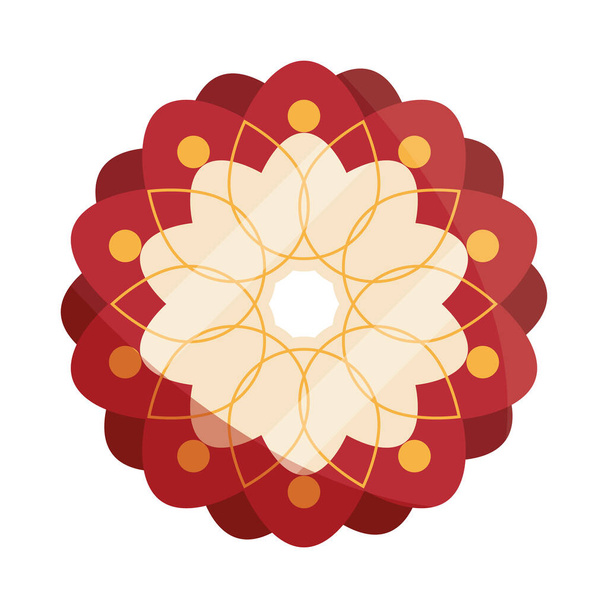 mandala flower floral ornament decoration isolated icon design - Vector, Image
