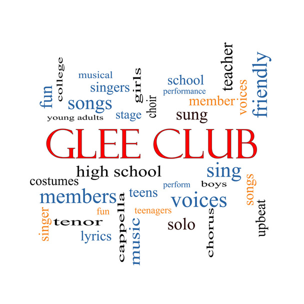 Conceito de nuvem de palavras do Glee Club
 - Foto, Imagem