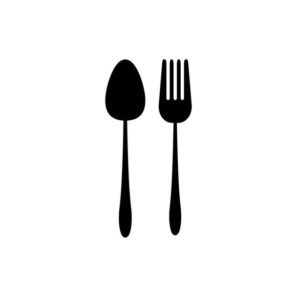 cucchiaio e forchetta logo disegno illustrazione - Vettoriali, immagini