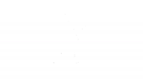 Černá čára Oční kapka ikona láhev izolované na bílém pozadí. Grafická animace pohybu videa 4K - Záběry, video